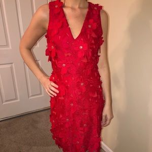 Floral red dress
